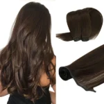 Dark HAired Flat Weft Install